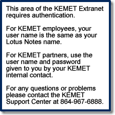 KEMET Extranet Information